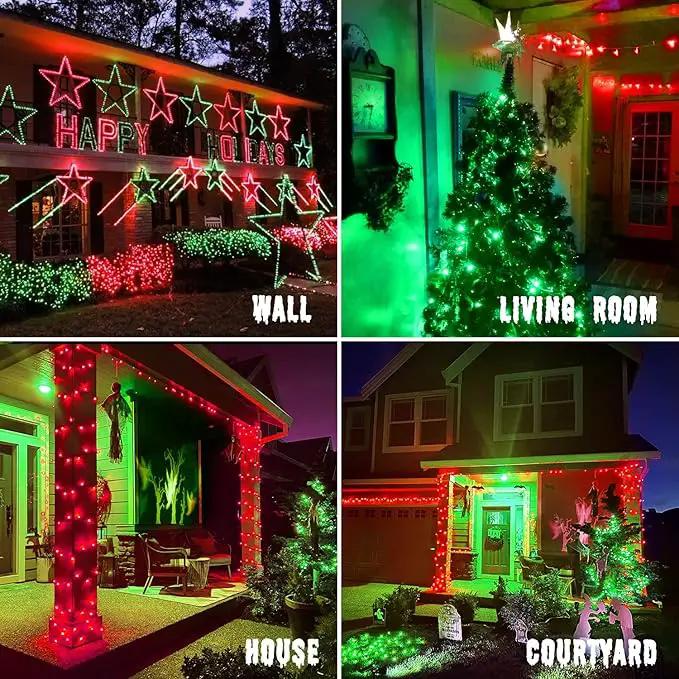 JMEXSUSS 200 LED Christmas String Lights Outdoor, Red & Green Christmas Lights Clear Wire, 11 Modes Connectable Twinkle String Lights Plug in for Christmas Halloween Garden Home Decorations by GreenHaven Gardens