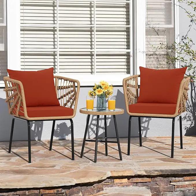 Outdoor Cushions for Patio Furniture, Waterproof Outdoor Chair Cushion w/Fade-Resistant, Removable & Machine-Washable Cover, 22x22 Inch, Deep Seat Sofa/Couch Pad Replacement – Set of 2, Rust by GreenHaven Gardens