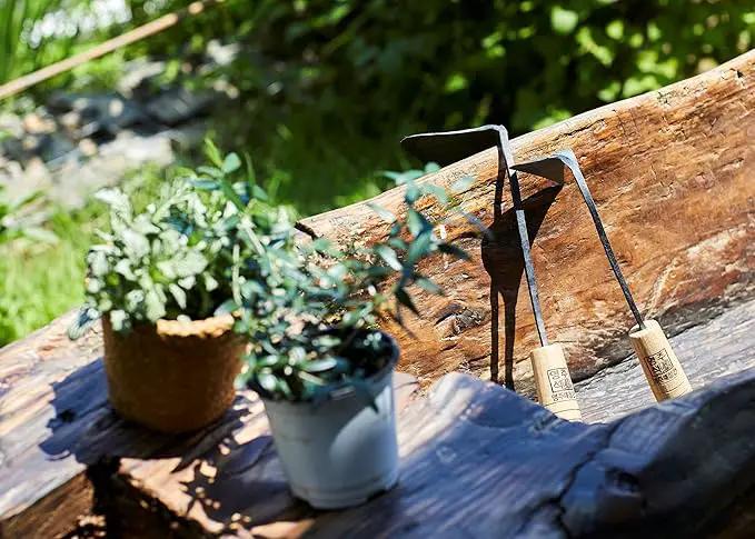 HandPlowHoe Gardentool with Safety Cover for Easy Gardening, Weeding and Farming Made by Korean Master Blacksmith (Small) by GreenHaven Gardens