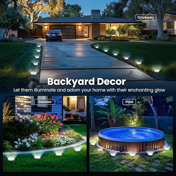 SOLPEX 16 Pack Solar Ground Lights Outdoor Waterproof, Solar Powered Pathway Lights, Landscape Lighting for Garden Walkway Driveway Backyard Decor (Cool White) by GreenHaven Gardens