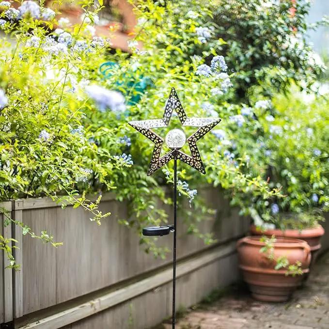 TAKE ME Star Solar Lights Garden Outdoor Decor Waterproof Metal Solar Stakes Lights for Patio Yard Walkway Lawn Patio Mothers Day Garden Gifts Mom Wife Grandma by GreenHaven Gardens