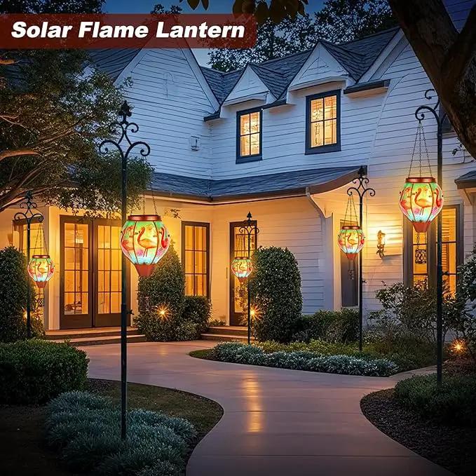 Flamingo Solar Hot Air Balloon Lantern,Outdoor Decor with Flame Lights Waterproof, Hanging for Garden Yard Lawn Patio, Unique Gifts for Women Mom Grandma Gardener for Mother'Day Christmas by GreenHaven Gardens
