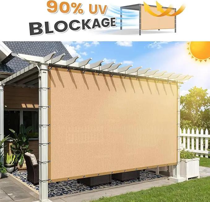 VICLLAX Shade Fabric Sun Shade Cloth with Every 2 FT Grommets for Patio Garden Pergola Cover Canopy 9x19 FT, Wheat by GreenHaven Gardens