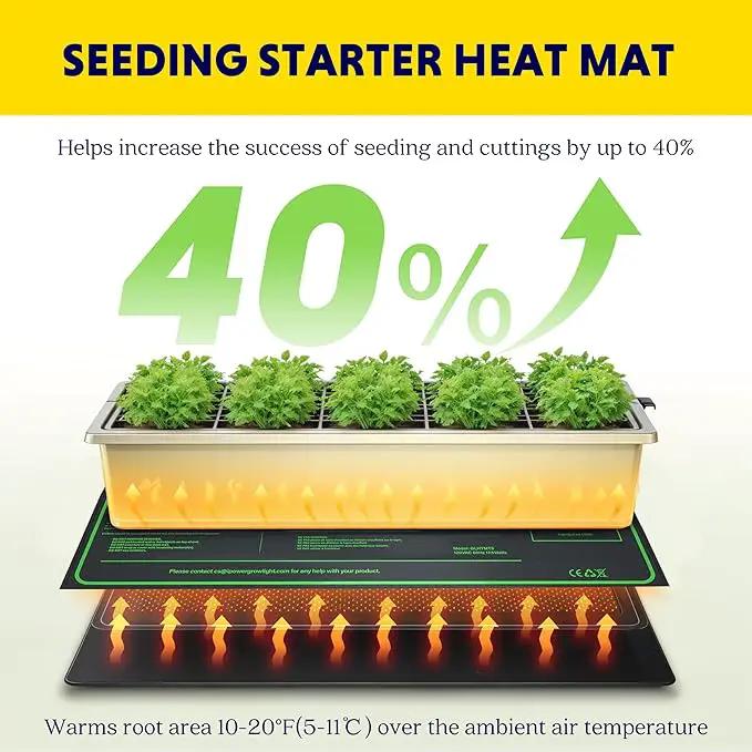 iPower Durable Seedling Heat Mat Warm 10" x 20" - 2 Pack Hydroponic Heating Pad Waterproof and A Digital Thermometer for Seed Starting Greenhouse and Germination by GreenHaven Gardens