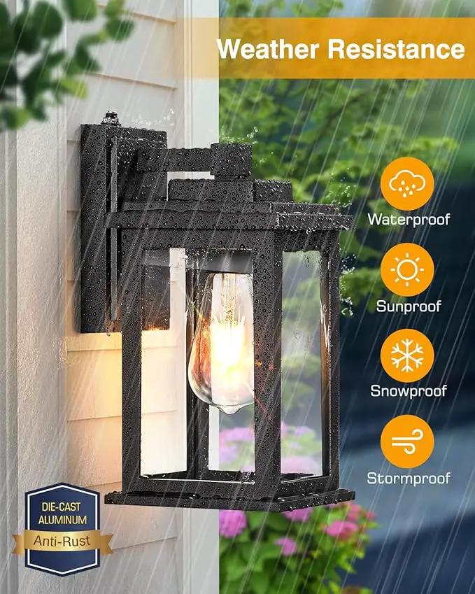 VIANIS Dusk to Dawn Outdoor Lights for House, Black Outdoor Light Fixture, Waterproof Exterior Lighting Fixtures Wall Mount, Outdoor Wall Lights for House, Garage, Garden, Porch,Hardwired, Non-Solar by GreenHaven Gardens