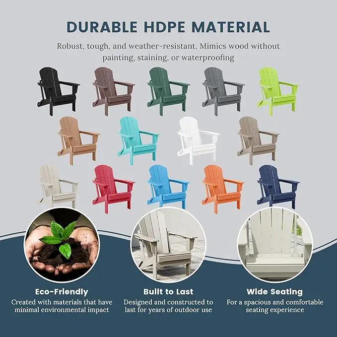 Westin Outdoors Laguna WO Home Outdoor Adirondack Folding Chair Lounger Seat Traditional Retro Home Furniture for Beach, Balcony, Backyard, Lawn, Patio, Pool, Deck, Garden (Sand) by GreenHaven Gardens