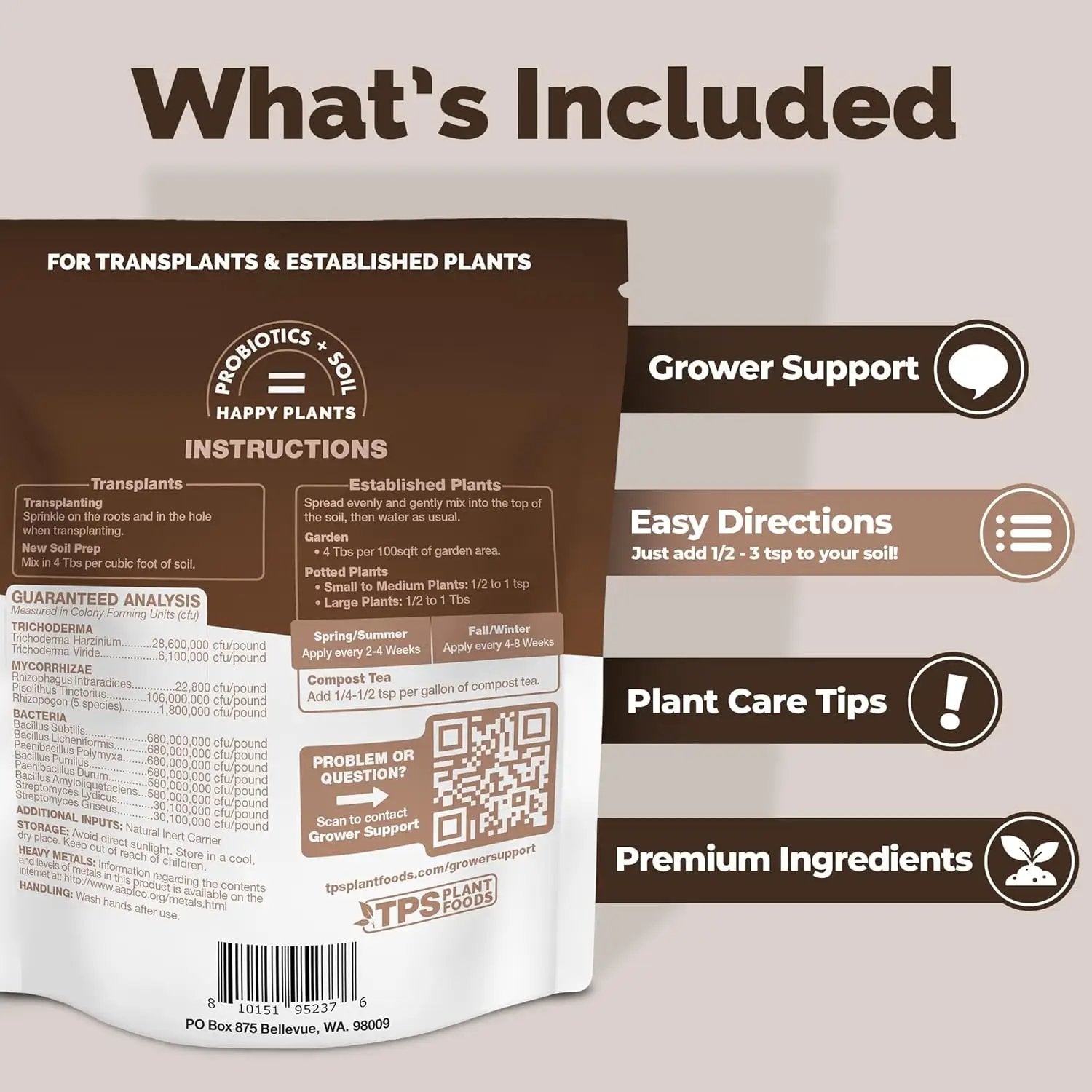 TPS NUTRIENTS Root Booster for Plants, Soil Probiotics Including Bacteria, Mycos, and Trichoderma for Transplanting and Established Plants (6 Ounces) by GreenHaven Gardens