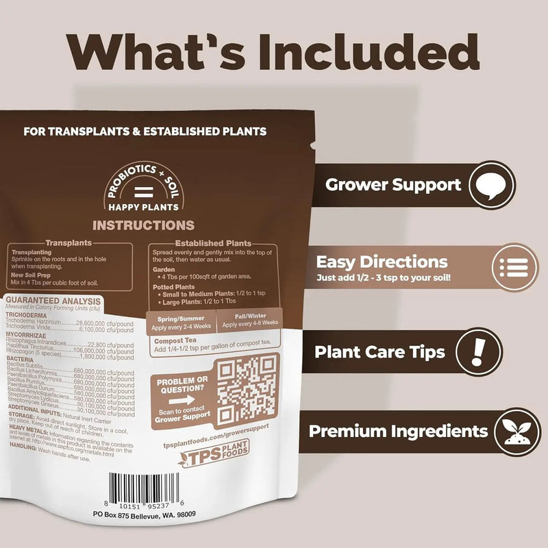 TPS NUTRIENTS Root Booster for Plants, Soil Probiotics Including Bacteria, Mycos, and Trichoderma for Transplanting and Established Plants (6 Ounces) by GreenHaven Gardens