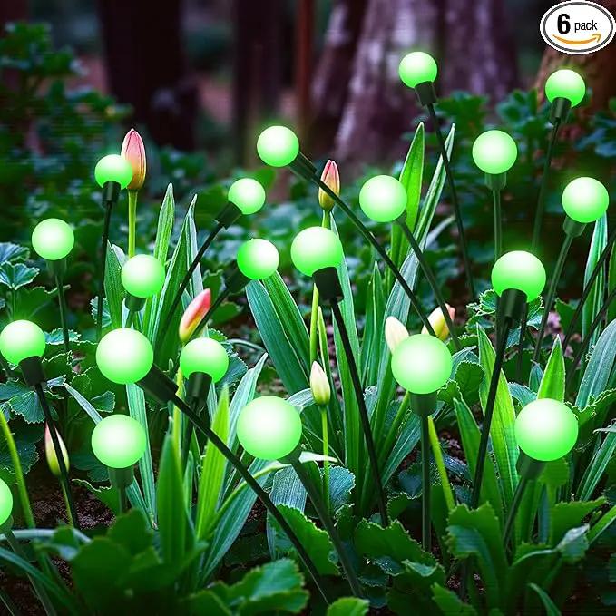 LETMY Solar Garden Lights - 6 Pack Upgraded Swaying Solar Lights Outdoor, 48 LED Firefly Lights Outdoor Waterproof Garden Decorations for Yard Patio Pathway Holiday (Green) by GreenHaven Gardens