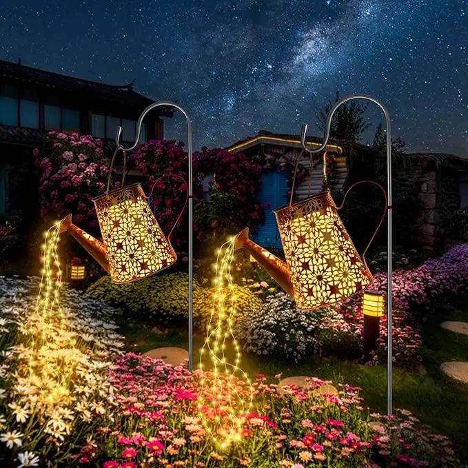 Forlivese 2PCS Solar Watering Can with Lights, Solar Lights Outdoor Decorations with Hanging Solar Garden Lights with Bracket Waterproof Watering Can Landscape Light for Patio Gardening Pathway 90LED by GreenHaven Gardens