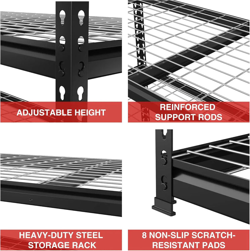 WORKPRO 5-Tier Metal Shelving Unit, 48”W x 24”D x 72”H, Heavy Duty Adjustable Storage Rack, 4000 lbs Load Capacity (Total), for Garage, Basement, Warehouse, Workshop by GreenHaven Gardens