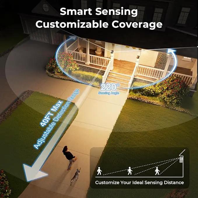VIANIS Large Adjustable Sensitivity Motion Sensor Exterior Porch Lights, White Dusk to Dawn Outdoor Lighting, Anti-Rust Waterproof Front Porch Light for Garage, Front Door by GreenHaven Gardens