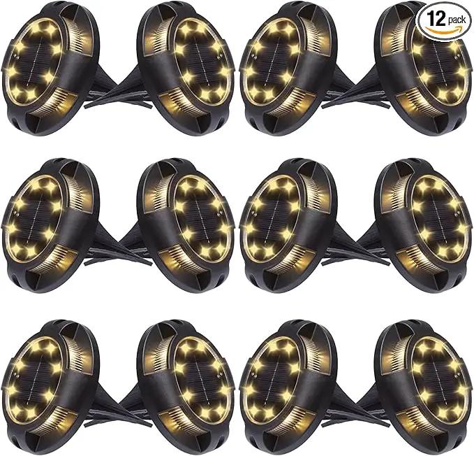 K.E.J. Solar Lights Outdoor Solar Lights for Outside 12 Pack Solar Lights Outdoor Waterproof Solar Garden Lights Landscape Lighting for Patio Pathway Lawn Yard Deck Driveway Walkway by GreenHaven Gardens