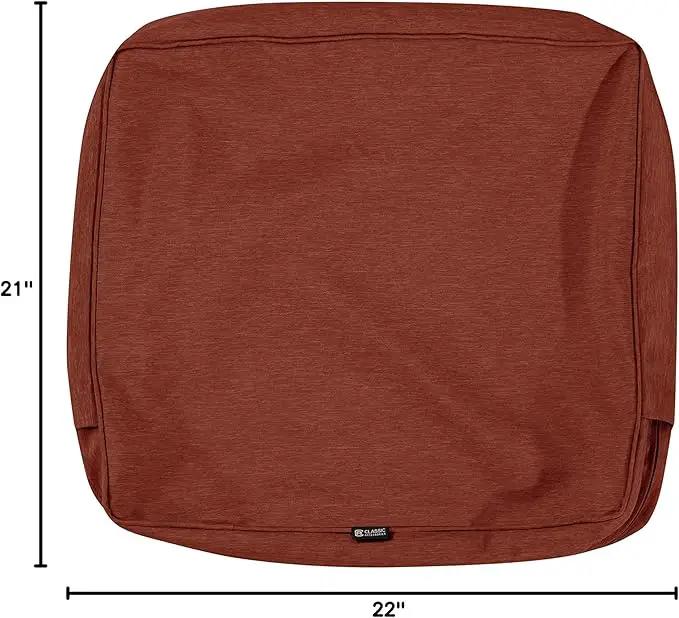Classic Accessories Montlake Water-Resistant 21 x 22 x 4 Inch Patio Lounge Back Cushion, Heather Henna Red, Outdoor Loveseat Cushions by GreenHaven Gardens