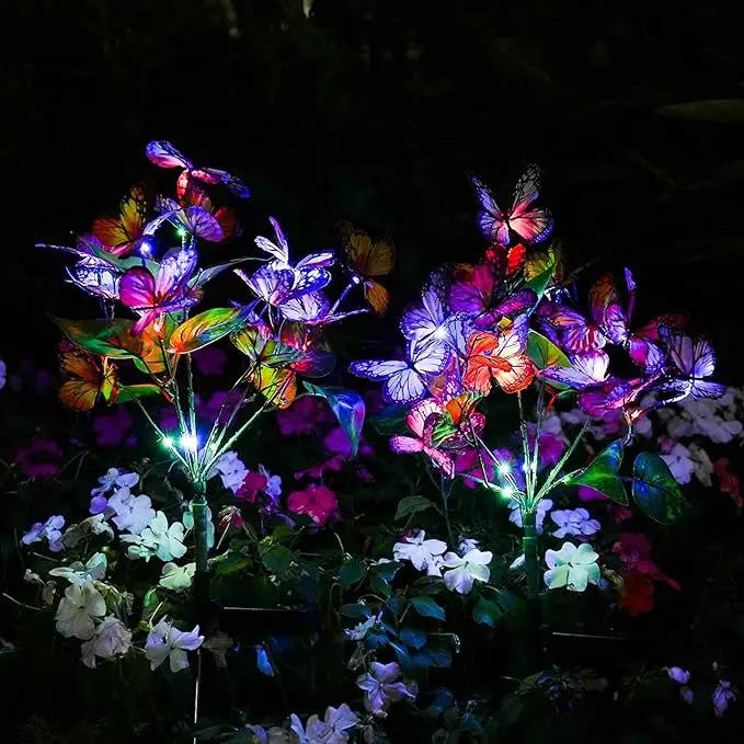 Solar Garden Lights Outdoor Waterproof Decorative Solar Lights Outdoor 8 Pack with 176 LED 136 Butterfly Flower Garden Decor Yard Decorations Patio Lawn, Gifts for Mother's Day Mom Women by GreenHaven Gardens