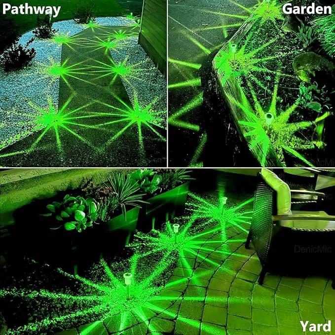 DenicMic Solar Lights Outdoor Pathway Lights LED Waterproof Acrylic Lamp Head Stainless Steel Stake for Yard Garden Landscape Path Walkway Driveway Patio Lawn (Green 10Pack) by GreenHaven Gardens