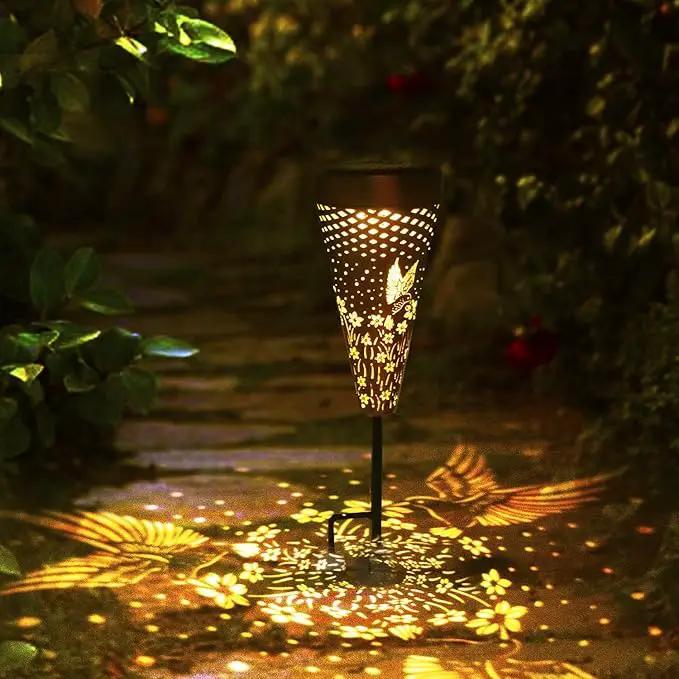DIBIEECN 6 Pack Hummingbird Solar Pathway Lights Outdoor,Metal Garden Decorations Outdoor Lights with Patterns and Warm Light,Waterproof Landscape Lighting for Path Patio Backyard Walkway Yard by GreenHaven Gardens