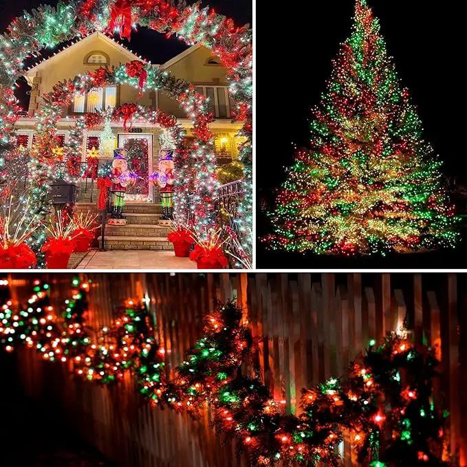 2 Pack Christmas String Lights Indoor Outdoor, Super Bright 66FT 200 LED String Lights Waterproof, Twinkle Xmas Lights with Timer for Christmas Tree Decorations (Red and Green) by GreenHaven Gardens