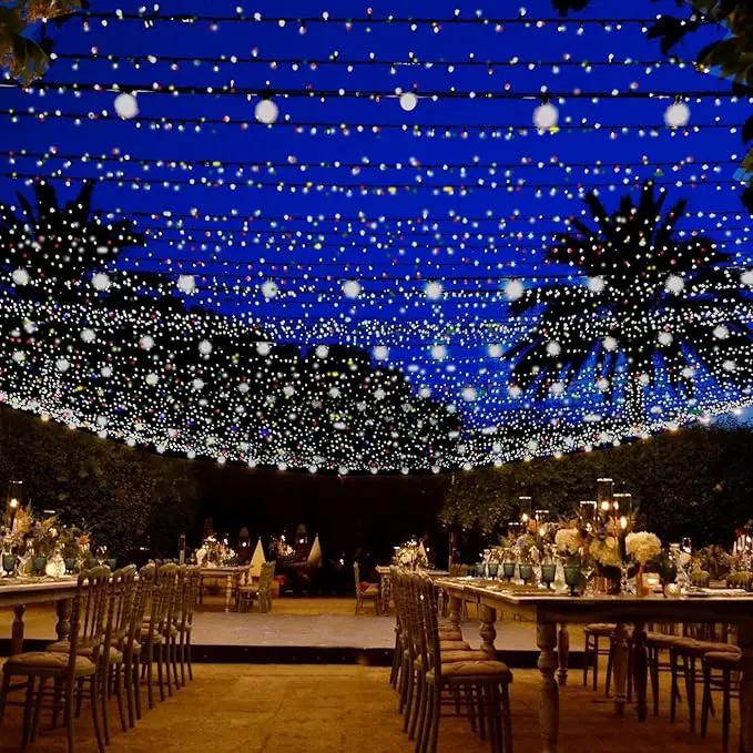 Outdoor String Lights, 1000 LED 328Ft Christmas Light with Remote, 8 Lighting Modes, Powered Plug for Wedding Party Garden Tree Yard Indoor Decorations by GreenHaven Gardens