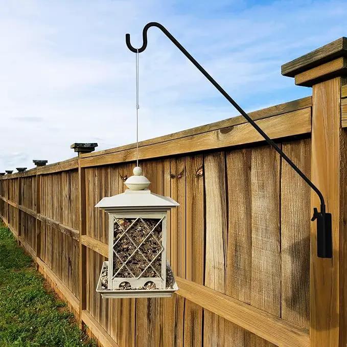 ERYTLLY Heavy Duty Deck Hook Wall Mounted Hook, Extensible and Adjustable Deck Hook with 2" Non Slip Horizontal Clamp for Hanging Bird Feeder, Plants, Suet Baskets,Wind Chimes,Lanterns and More by GreenHaven Gardens