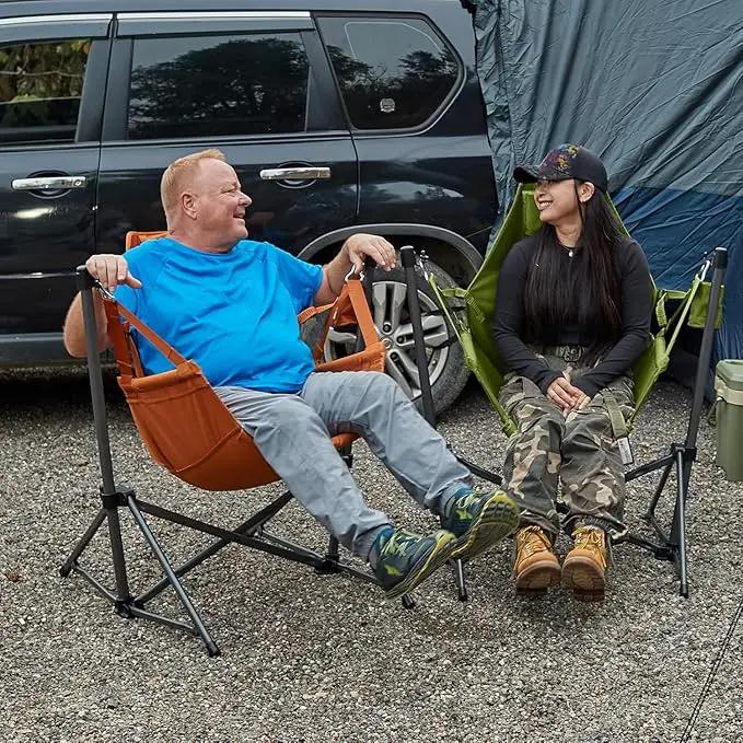 Timber Ridge Hammock Camping Chair with Adjustable Backrest, Heavy Duty Folding Hammock Chair Supports 300lbs, Portable Hammock Chair for Camping, Travelling and Patio, Green by GreenHaven Gardens