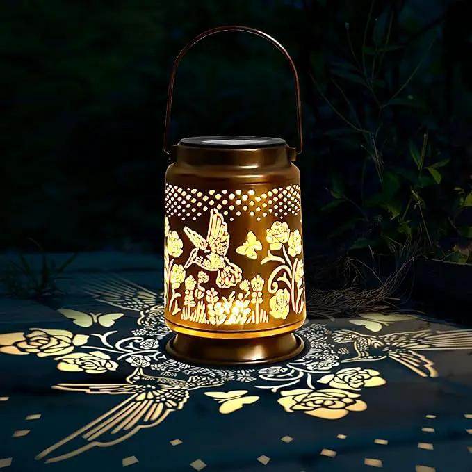 KY&BOSAM Solar Lanterns Outdoor Waterproof Rose Hummingbird Garden Decor Birthday Gift for Women Mom Grandma Hangings Solar Lights Metal Diwali Decoration Outside Lantern for Yard Patio Backyard Porch by GreenHaven Gardens