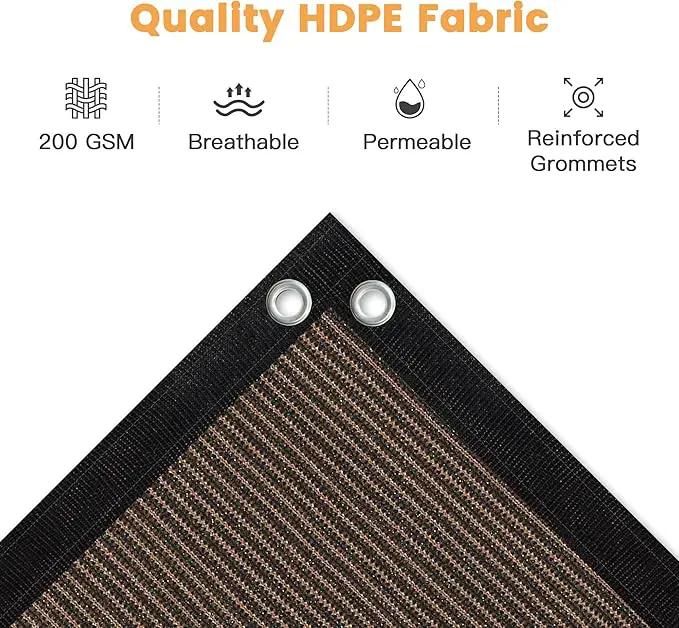 VICLLAX Shade Fabric Sun Shade Cloth with Every 2 FT Grommets for Patio Garden Pergola Cover Canopy 4x10 FT, Mocha by GreenHaven Gardens