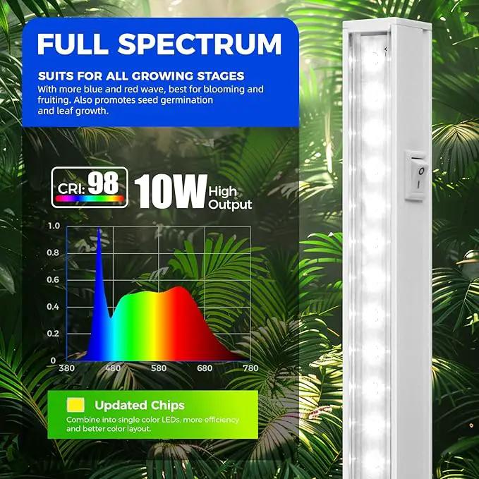 Barrina T5 Grow Lights for Indoor Plants Full Spectrum, 2FT 40W (4 X 10W) Indoor Plant Light with Separate Switch, Linkable Grow Lamp, Indoor Plant Lights for Growth with White Cover, 5000K, 4 Packs by GreenHaven Gardens