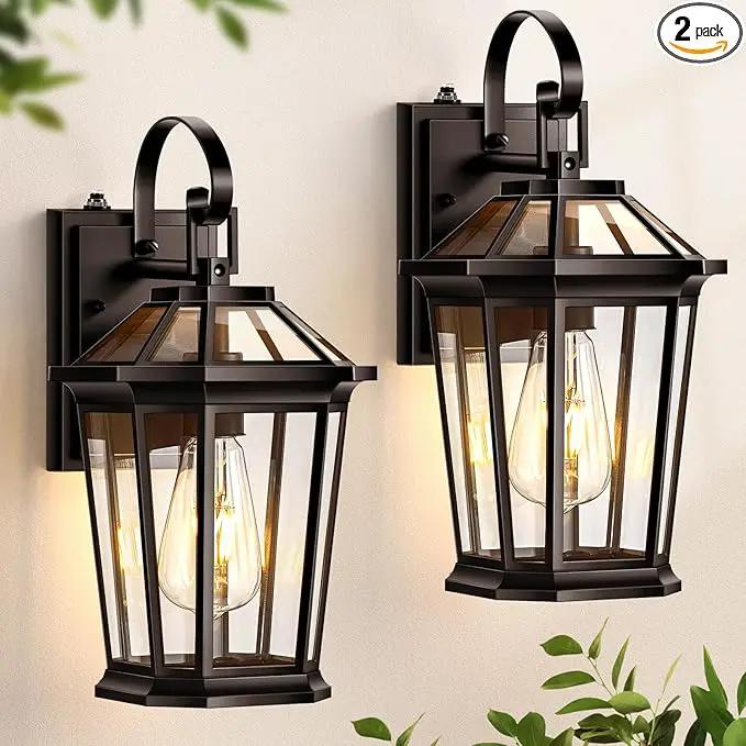 VIANIS 2-Pack Oil Rubbed Bronze Outdoor Lights Wall Mount, Dusk to Dawn Wall Lights for House Outside, Aluminium Modern Porch Lights Sconce, Exterior Wall Lantern Fixture with Waterproof, Anti-Rust by GreenHaven Gardens