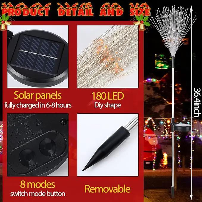6 Pcs St. Patrick's Day Solar Firework Stake Lights 180 LED 8 Modes Solar Waterproof LED Sparkler Lights Outdoor Decoration for Garden Patio Yard Pathway Walkway Lawn, Red Green White by GreenHaven Gardens