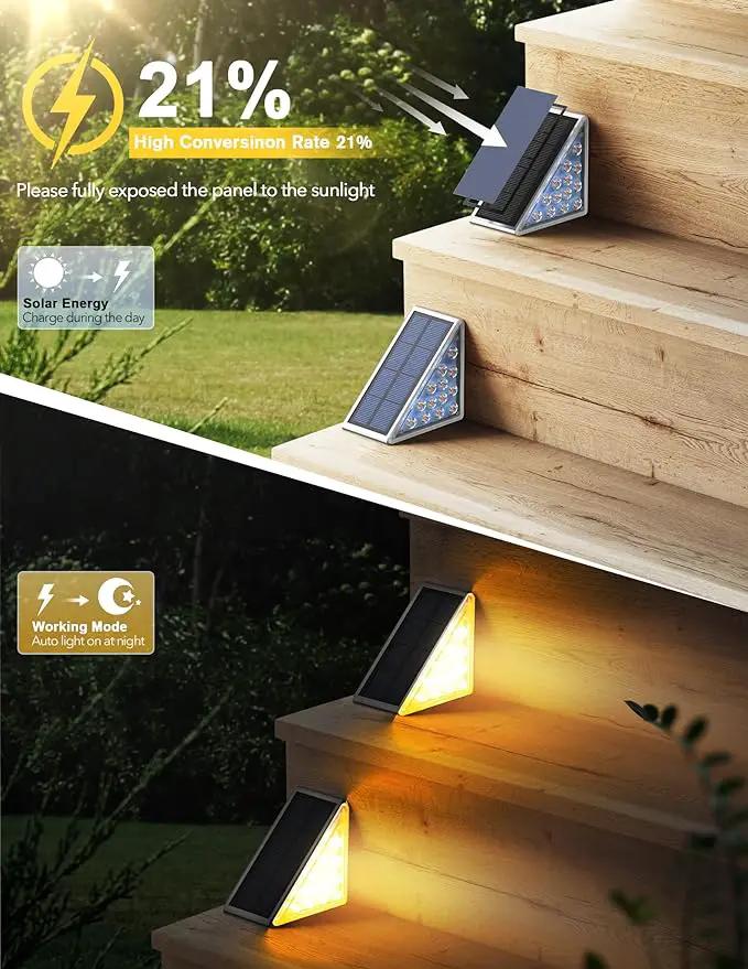 LED Solar Step Lights Waterproof Outdoor Stair Lights, Warm White Solar Deck Lights IP67 Solar Decoration Lights for Yard, Patio, Garden, Walkways, Front Door, Pathway, Driveway, Porch 12 Pack by GreenHaven Gardens