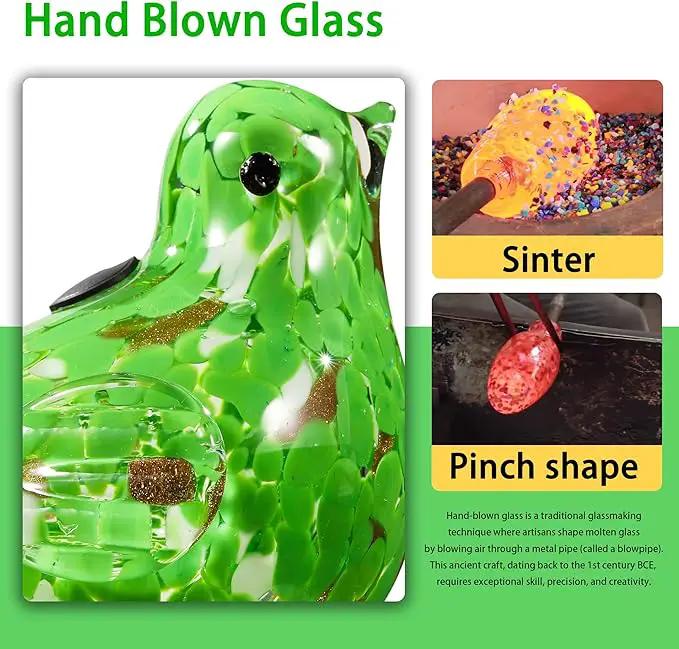 Glass Bird Shaped Plant Watering Ball Glass Automatic Watering Ball Flower Pot Insertion Spike Drip Irrigation Device Watering Ball Irrigation System Plant Enthusiast Gift (Green) by GreenHaven Gardens