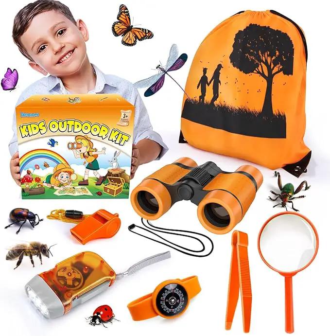 Kids Explorer Kit & Bug Catcher Kit, Camping Gear for Kids, Outdoor Exploration Set with Backpack & Binoculars, Ideal Outdoor Adventure Toys for Boys Girls 3-12 by GreenHaven Gardens
