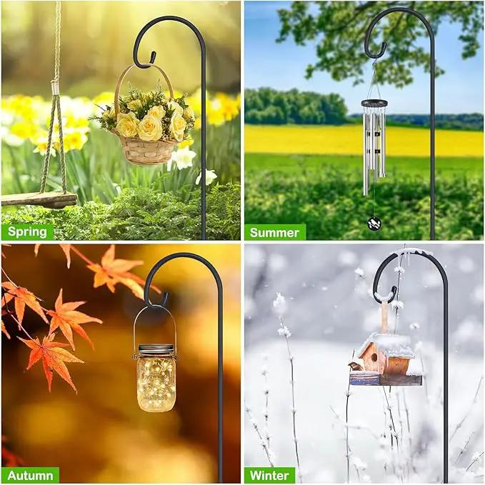 FEED GARDEN Adjustable 32 Inch Small Shepherd Hooks for Outdoor, Garden Hooks for Lanterns, Shepard Hooks for Hanging Plants, Bird Feeders, Solar Lights, Mason Jars, Weddings Decor,1 Pack by GreenHaven Gardens