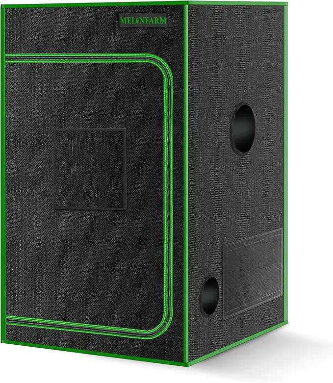 MELONFARM 24"x24"x32'' Grow Tent, High Reflective 600D Diamond Mylar Canvas with Observation Window and Floor Tray for Hydroponic Indoor Plant Growing by GreenHaven Gardens
