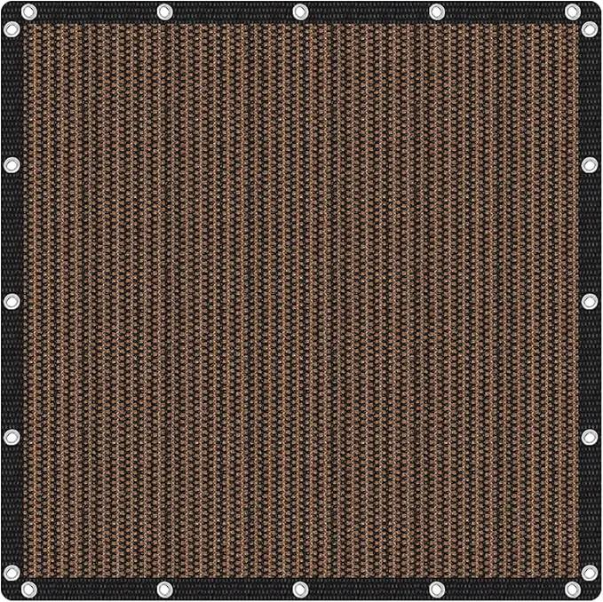 VICLLAX Shade Fabric Sun Shade Cloth with Every 2 FT Grommets for Patio Garden Pergola Cover Canopy 9x21 FT, Mocha by GreenHaven Gardens