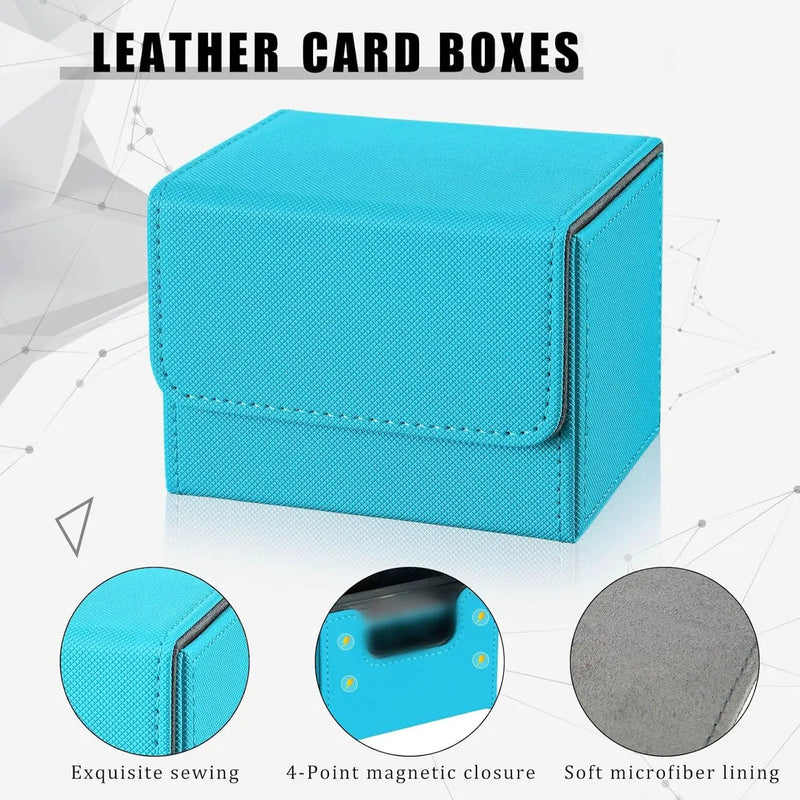 Yookeer 6 Pack Leather Deck Cases 100+ Card Deck Game Box Magnetic Playing Card Storage Box for 100 Plus Cards Compatible with Tcg(Pink,Orange,Blue,Yellow,Green,Purple,Horizontal) by GreenHaven Gardens