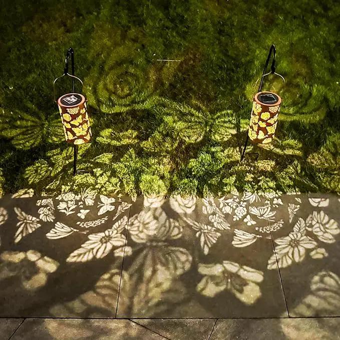 4 Pack Butterfly Solar Lanterns Outdoor Hanging Lantern Lights, Flower Pattern Waterproof LED Garden Decorative Light for Patio Yard Pathway Lawn Front Porch Tree by GreenHaven Gardens