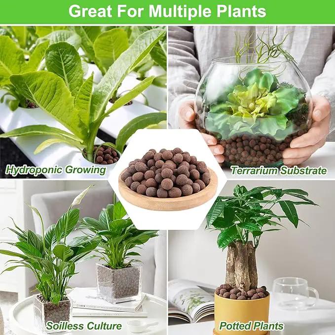 Riare 2 LBS Organic Expanded Clay Pebbles for Plants- 4mm-16mm Natural Leca Balls Lightweight Hydroponic Clay Pebbles Aggregate for Indoor Plants, Hydroponic Growing, Plants Drainage, Aquaponics by GreenHaven Gardens