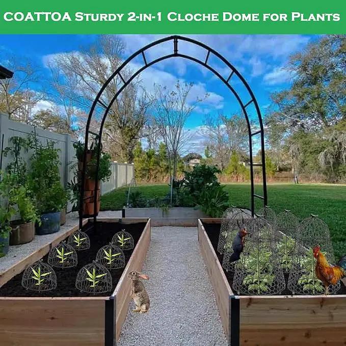 Plant Protector Chicken Wire Cloche 8 PCS, Plant Protectors from Animals, 18.7×12 Inch Large Garden Cloches for Plants, Sturdy 2-in-1 Cloche Dome for Plants, Plant Protectors for Easy Pruning by GreenHaven Gardens