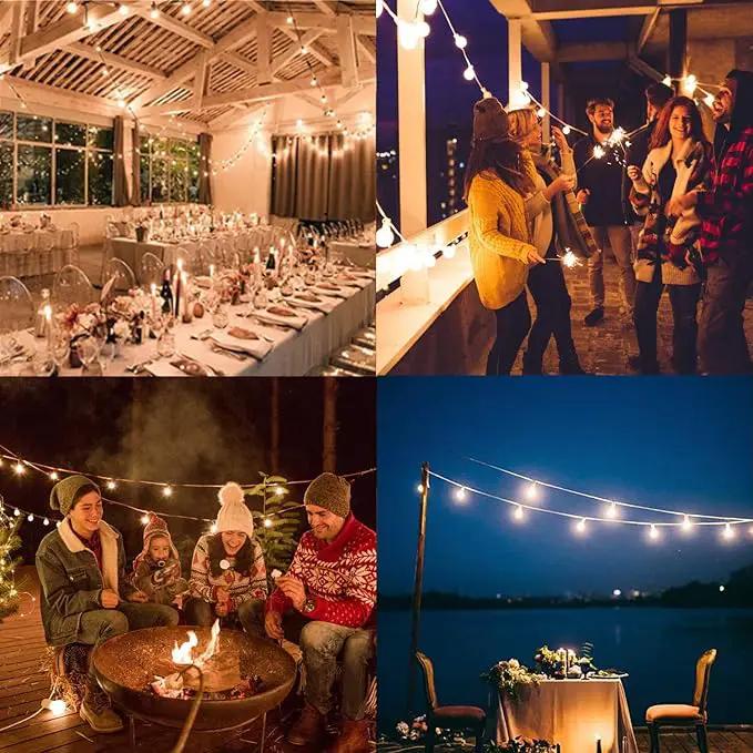 GOOTHY 25Ft Globe Led String Lights Waterproof, Connectable Hanging Patio String Lights with 14 LED Plastic Globe Bulbs, Indoor/Outdoor Decoration Lights for Room Patio Garden Bistro Backyard -White by GreenHaven Gardens