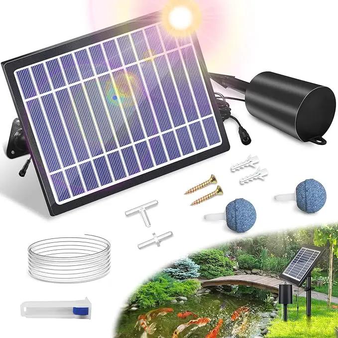 Solar Pond Aerator with Air Pump, 3 Modes(18H/36H/72H) Solar Aerator for Ponds Outdoor, 4W & 2200 mAh Solar Powered Air Pump with Bubble Regulator for Small Fish Pond, Stock Tank, Aquarium Hydroponics by GreenHaven Gardens