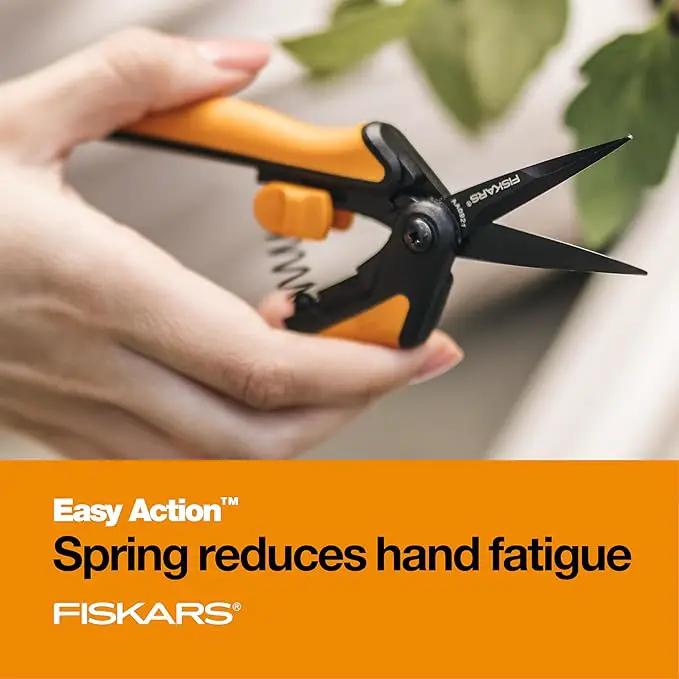 Fiskars Micro-Tip Rose Pruning Shears, 6" Garden Shears Non-Stick Coated Stainless Steel Blade, Gardening Scissors with SoftGrip Handle by GreenHaven Gardens