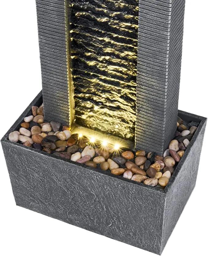 Teamson Home Demeter 29 inch Outdoor Water Fountain with LED Lights by GreenHaven Gardens