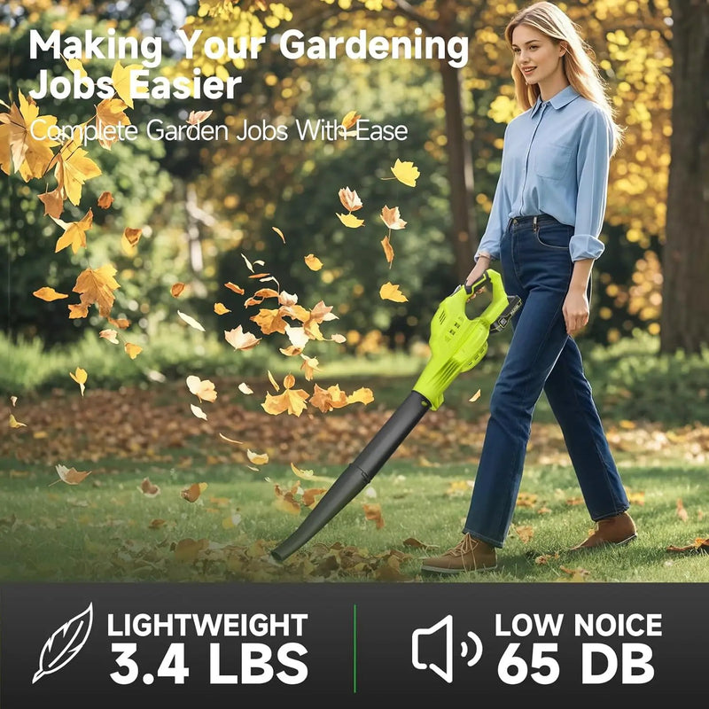 Leaf Blower Cordless with 2X 4.0Ah Batteries and Charger, 60Mins Lasting 150MPH Cordless Blower, Powerful Electric Leaf Blowers for Lawn Care, Patio, Yard, Leaves, Grass and Snow by GreenHaven Gardens