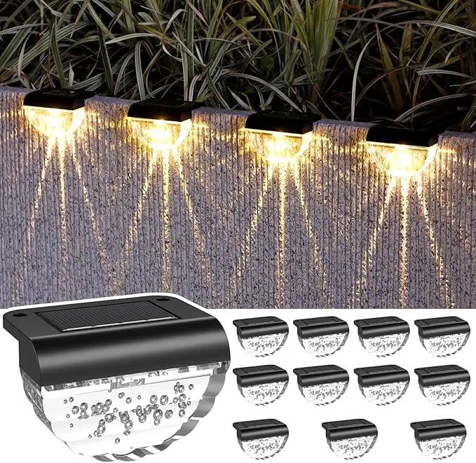 12 Pack Solar Deck Lights Outdoor, Solar Step Lights Waterproof for Outside, Yard, Patio, Garden, Pool, Railing, Stairs, Fence (Warm White) by GreenHaven Gardens
