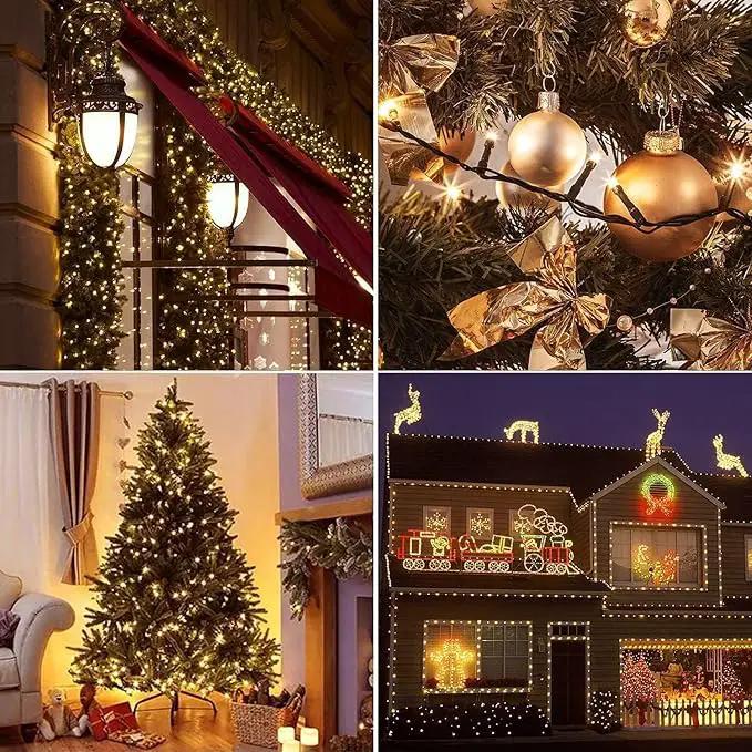 2 Pack Solar Christmas Lights Outdoor Waterproof, Total 400led 144ft Each 8 Modes Solar String Lights Solar Fairy Lights Decoration for Garden Yard Patio House Christmas Tree Xmas(Warm White) by GreenHaven Gardens