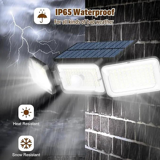 Solar Lights Outdoor Waterproof, Motion Sensor & Flood Outdoor Lights with Remote Control, 4 Adjustable Modes, 3000LM & 218 LED, High-Energy-Density Solar Panel-Monocrystalline Technology, 4 Pack by GreenHaven Gardens