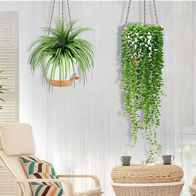 GARDIFE Hanging Planter, 8 inch Hanging planters for Indoor. Outdoor Plants, Self Watering Plant Pot, 2 Pack Large self Watering Hanging Planter (8-White, 8 inch) by GreenHaven Gardens