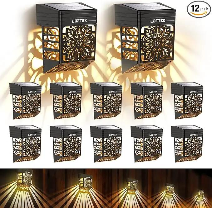 LOFTEK Solar Deck Lights, 12 Pack Solar Fence Lights, Outdoor Garden Decorative Light, Dusk to Dawn, Waterproof, Fence Post Light for Railing, Patio, Backyard, Stair, Step, Camping, Warm White by GreenHaven Gardens